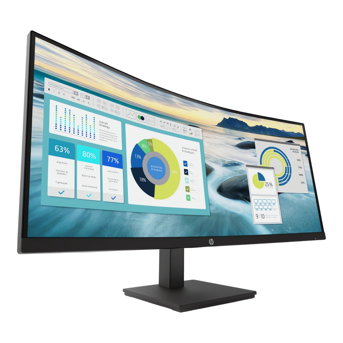HP P34hc G4 34-inch 3440 x 1440p WQHD 21:9 100hz 5ms VA Curved Monitor 21Y56AA image 2