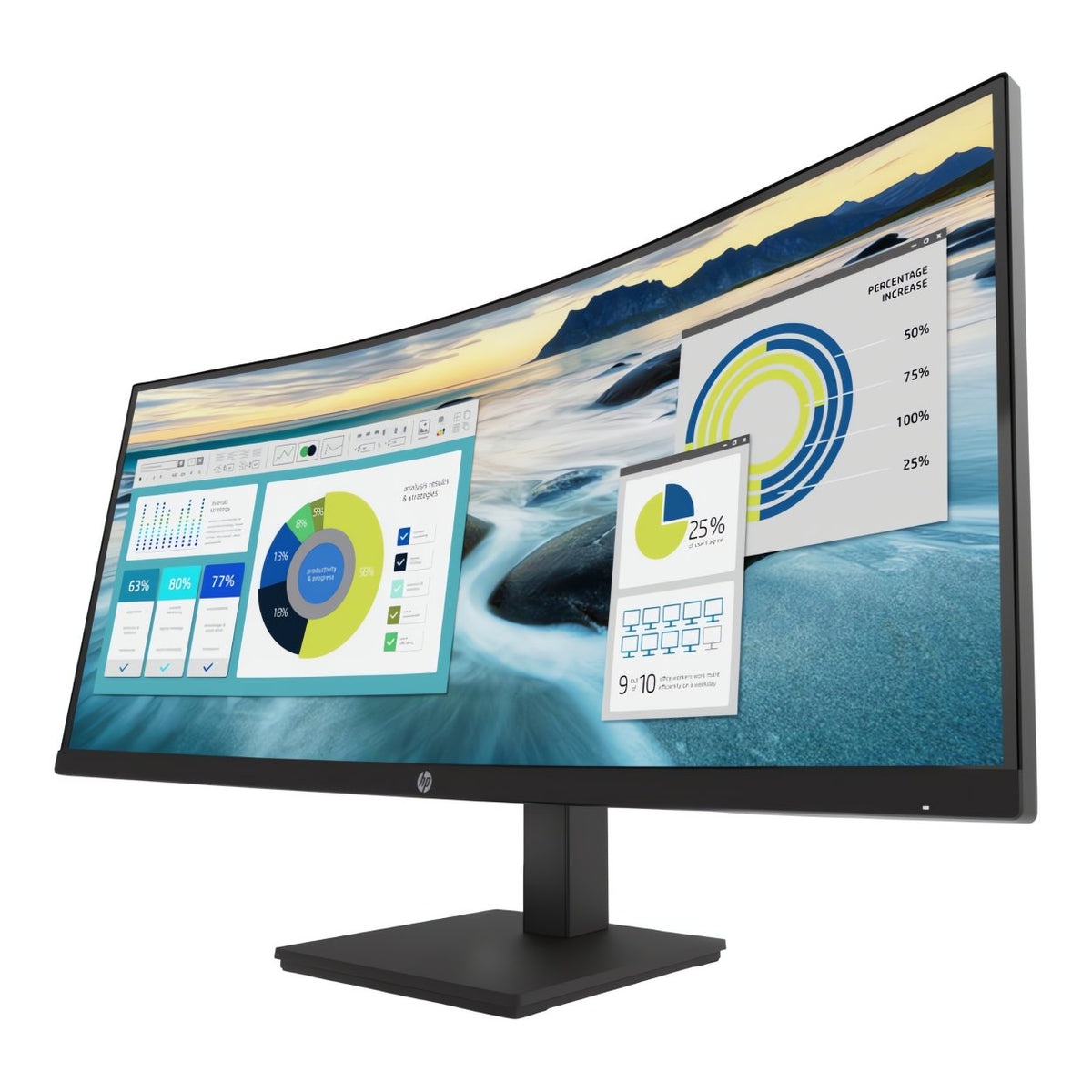 HP P34hc G4 34-inch 3440 x 1440p WQHD 21:9 100hz 5ms VA Curved Monitor 21Y56AA image 3