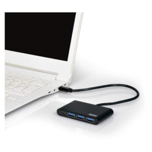 Port USB Type-C to 3 x USB3.0 and 1 x Type-C PD 30cm 4 Port Hub - Black image 4
