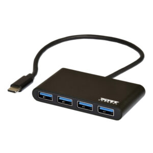 Port USB Type-C to 4 x USB3.0 5Gbps 30cm 4 Port Hub - Black image 2