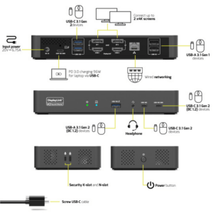 PORT2 x 4K USB-C desktop docking station 11 peripherals 96W image 10