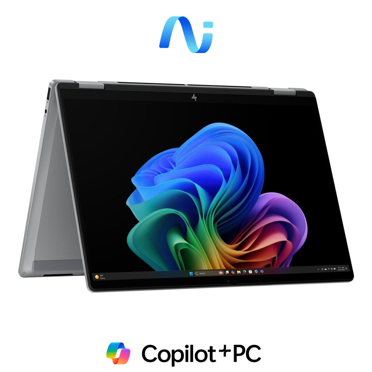 HP OmniBook X Flip 14-fk0001ni 14-inch 2K Next Gen AI 2-in-1 Laptop - AMD Ryzen 7 350 1TB SSD 16GB RAM Win 11 Home Meteor Silver image 3