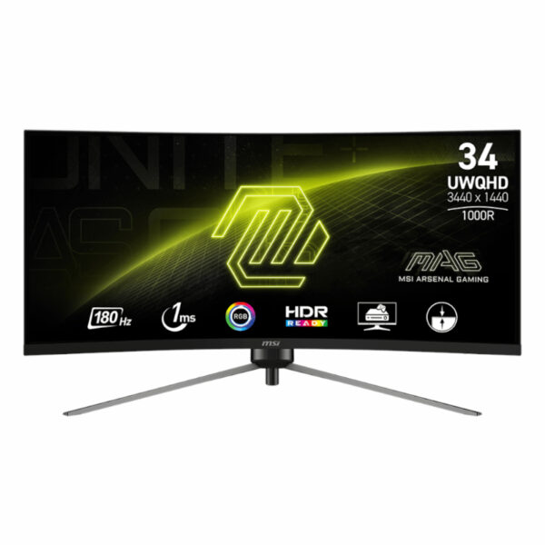 MSI MAG 345CQR 34-inch 3440 x 1440p Dual QHD 21:9 180Hz 1ms VA LED Curved Monitor