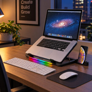 REDRAGON Dual USB 5 Fan RGB Gaming Notebook Stand image 6