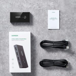 UGREEN USB 2.0 4-Port Switch Box, with 1.5m USB Cables image 5